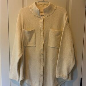 Aerie Cream Button-Up Cardigan